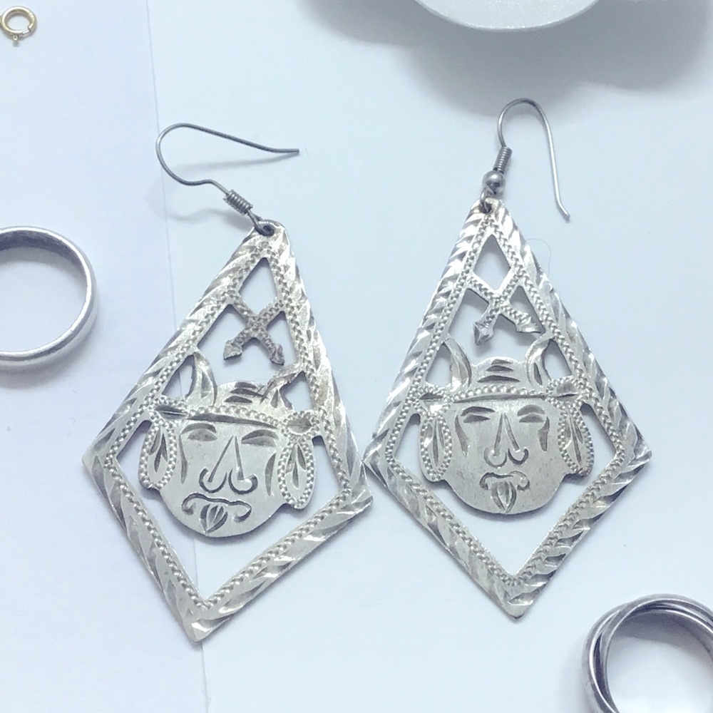 Vintage Mexico Silver Earrings